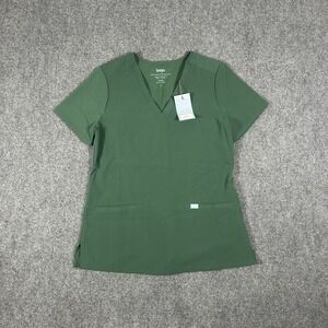 NWT Lago Scrub Top Women's Small Green V-Neck Short Sleeve Medical Uniform #2938